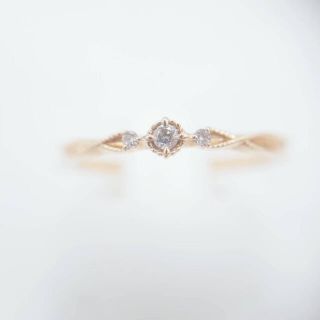 アガット(agete)のアガット agete ダイヤリング　K10YG 0.03ct 9号(リング(指輪))