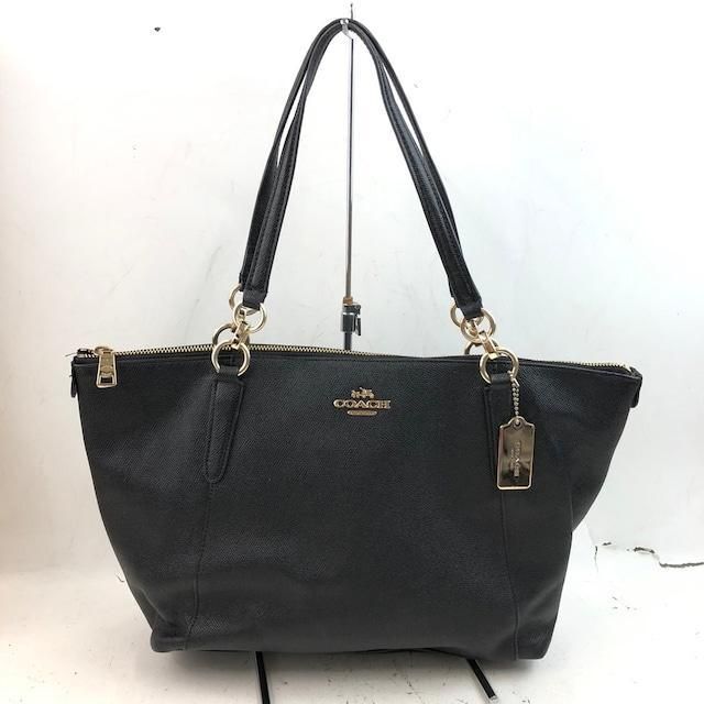 COACH コーチ レザー トートバッグ ブラック レディース ブランド