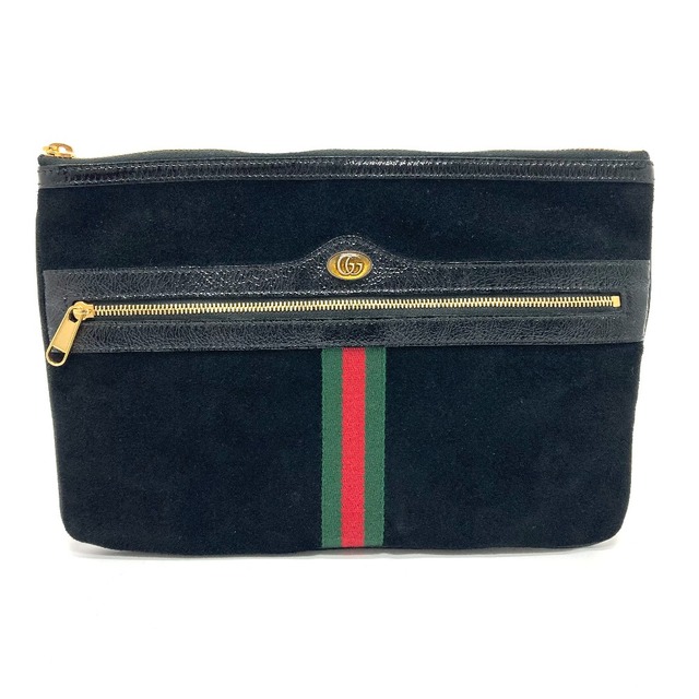 Gucci(グッチ)のグッチ GUCCI オフィディア 517551 シェリーライン セカンドバッグ クラッチバッグ レザー/スエード ブラック レディースのバッグ(クラッチバッグ)の商品写真