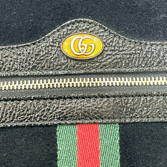 Gucci(グッチ)のグッチ GUCCI オフィディア 517551 シェリーライン セカンドバッグ クラッチバッグ レザー/スエード ブラック レディースのバッグ(クラッチバッグ)の商品写真