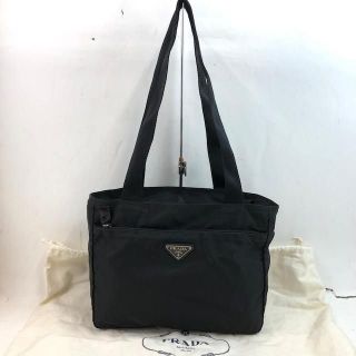 PRADA - PRADA プラダ ナイロン ロゴプレート トートバッグ ブラック
