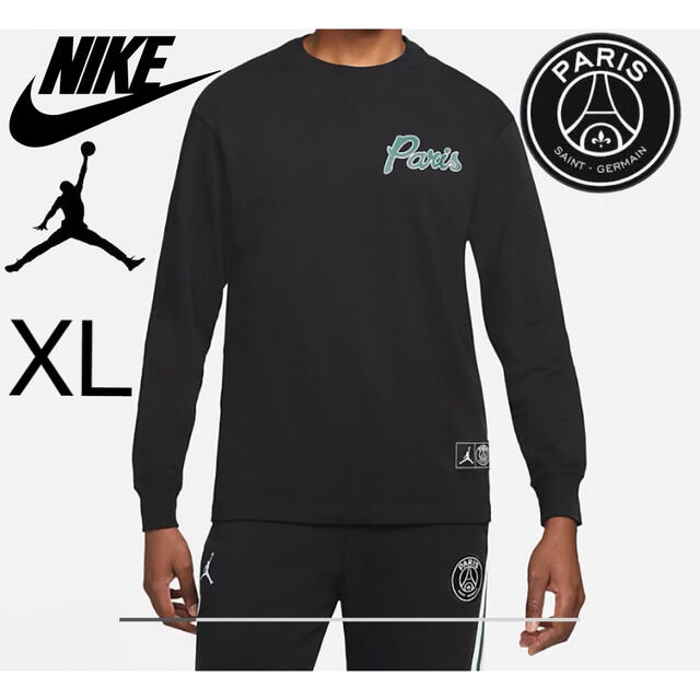 NIKE(ナイキ)のパリサンジェルマン JORDAN ジョーダン 両面プリント 黒 ブラック XL メンズのトップス(Tシャツ/カットソー(七分/長袖))の商品写真