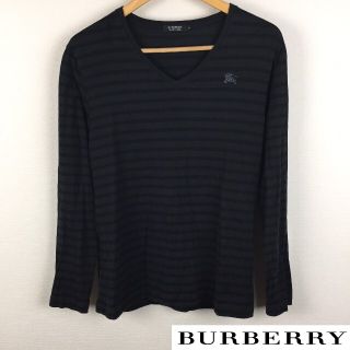 バーバリーブラックレーベル(BURBERRY BLACK LABEL)の美品 BURBERRY BLACK LABEL 長袖Tシャツ ブラック ボーダー(Tシャツ/カットソー(七分/長袖))