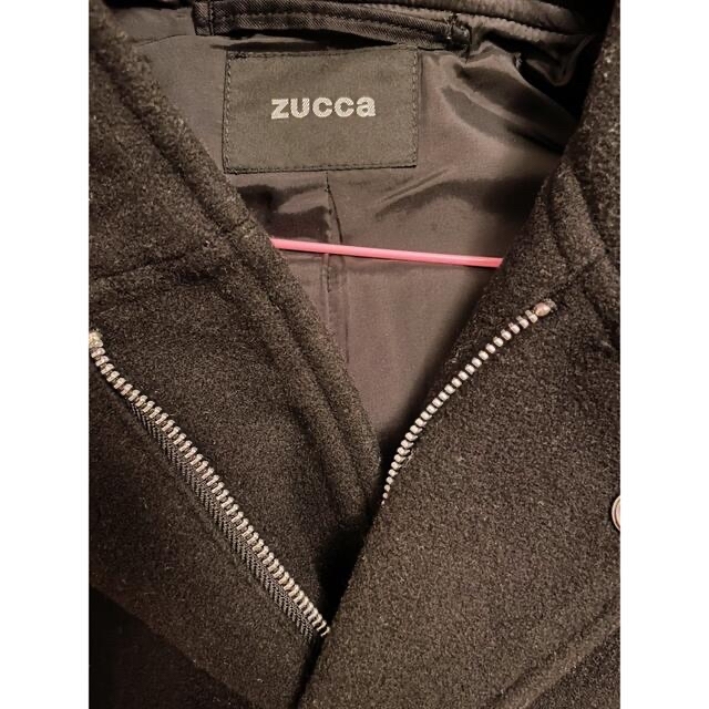 ZUCCa(ズッカ)の【クリーニング済】zucca フード付きウールコート　ブラック レディースのジャケット/アウター(ロングコート)の商品写真