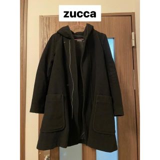 ズッカ(ZUCCa)の【クリーニング済】zucca フード付きウールコート　ブラック(ロングコート)