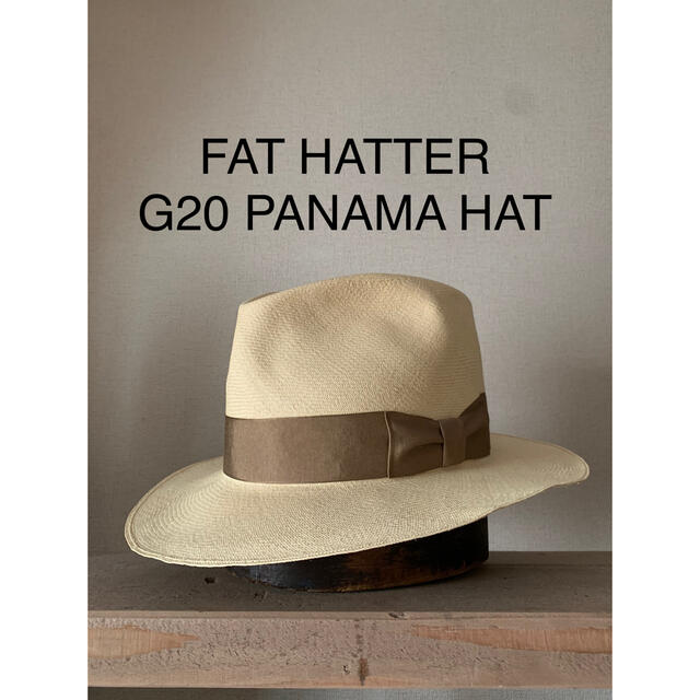 ファットハッター　ストローハット　パナマ　古着　ヴィンテージ　メンズ　G20のサムネイル