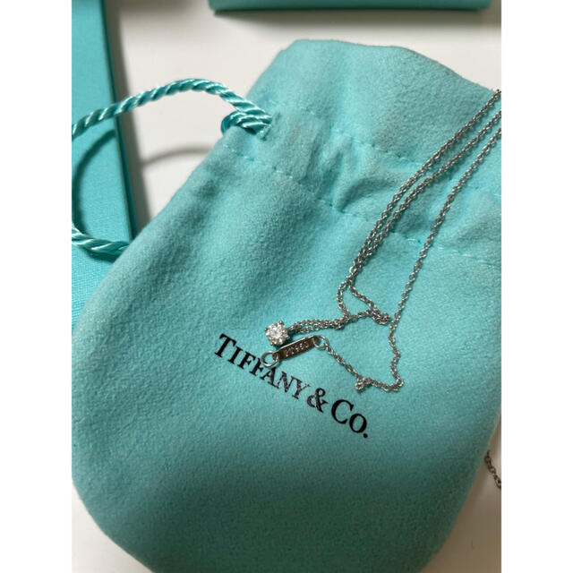 専用★ Tiffany ソリティア ダイヤモンドペンダント 0.18ct 鑑定書約405cmカラット数