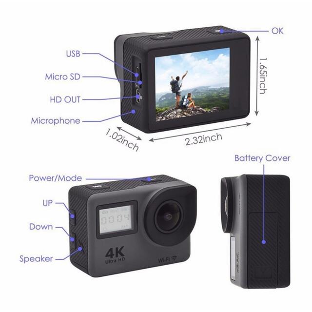 ⭐️大特価‼️ 4K Wi-Fi搭載 広角アクションカメラ　GoProに対抗