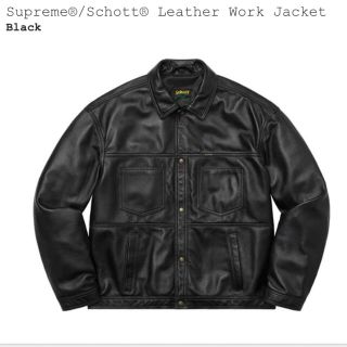 シュプリーム(Supreme)のsupreme schott leather work jacket BLACK(レザージャケット)