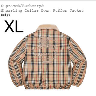 シュプリーム(Supreme)のSupreme Burberry Puffer Jacket Beige XL(ダウンジャケット)