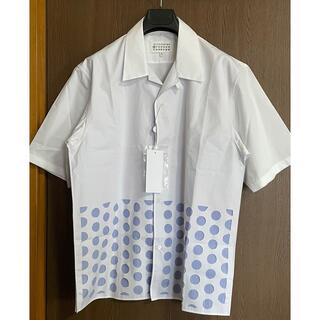 マルタンマルジェラ(Maison Martin Margiela)の白40新品 メゾン マルジェラ パンチホール ポプリン 半袖 シャツ メンズ(シャツ)