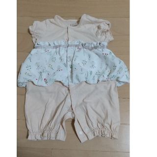 プティマイン(petit main)の☆美品☆プティマイン 半袖ロンパース 50~70 女の子 ベビー服(ロンパース)