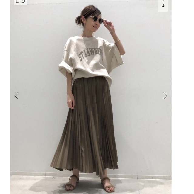 L'Appartement DEUXIEME CLASSE(アパルトモンドゥーズィエムクラス)の【専用です】美品☆　アパルトモン　Pleats Skirt　ベージュ レディースのスカート(ロングスカート)の商品写真