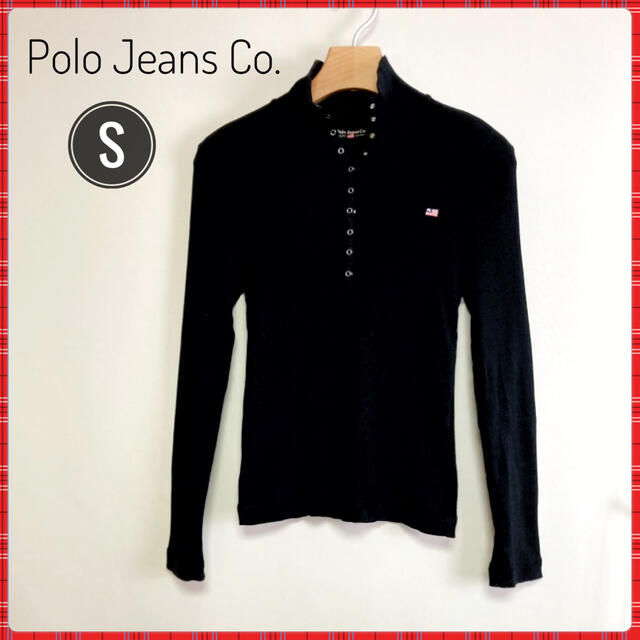 Polo Club(ポロクラブ)のPolo Jeans ポロジーンズ　カットソー/Tシャツ　ボタンネック　ブラック レディースのトップス(カットソー(長袖/七分))の商品写真