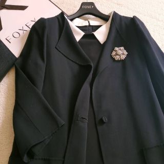 フォクシー(FOXEY)のDAISY LIN❤40【Ceremony Coat】ブラック(ピーコート)