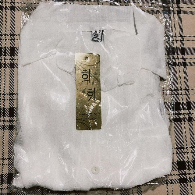 シースルー サマーカーディガン 紫外線対策 シアーシャツ 透け感 ホワイト M レディースのトップス(シャツ/ブラウス(長袖/七分))の商品写真