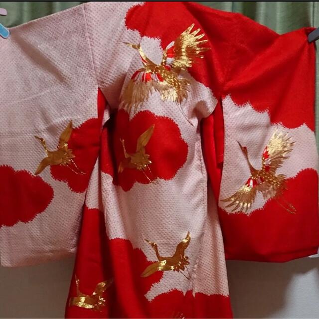 キッズ服女の子用(90cm~)厳選 正絹総絞り金駒刺繍 お宮参り七五三 女の子着物