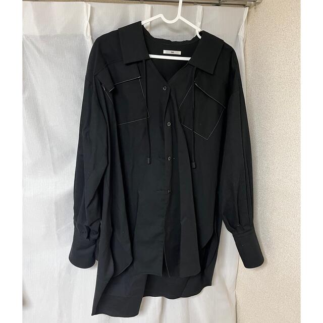 Ameri VINTAGE(アメリヴィンテージ)の【mmo様専用】sheer sr DRESS SHIRT (BLACK) レディースのトップス(シャツ/ブラウス(長袖/七分))の商品写真