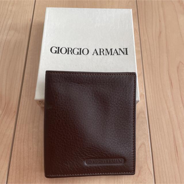 【ジョルジオアルマーニ】二つ折り　財布　ブラウン