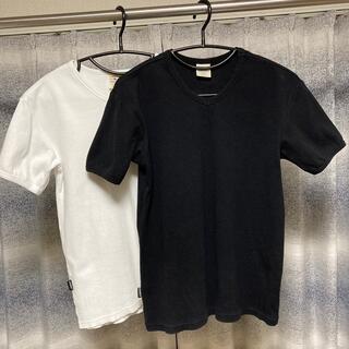 アヴィレックス(AVIREX)のAVIREX 半袖Tシャツ　Vネック　白色黒色　【値下げ】(Tシャツ/カットソー(半袖/袖なし))