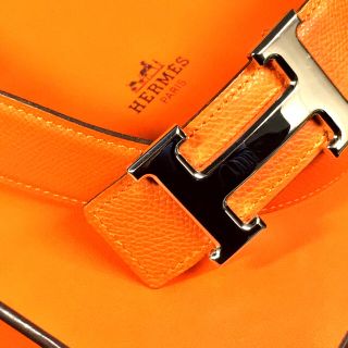 エルメス(Hermes)のHERMES  エルメス ベルト オレンジ ☆本物 美品☆(ベルト)