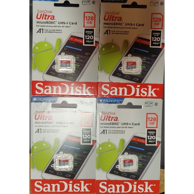 4枚 新品 Sandisk microsd 128GB 120MB/s 高速 PC周辺機器 - maquillajeenoferta.com