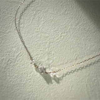 【14KGF】大粒ダイヤモンド×高品質ハーキマーダイヤモンドのネックレス(ネックレス)