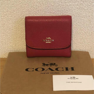 コーチ(COACH)のコーチ⭐︎三つ折り財布レッド(財布)
