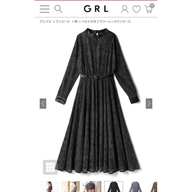 GRL ベルト付きフラワーレースワンピースの通販 by ○△ shop｜グレイルならラクマ