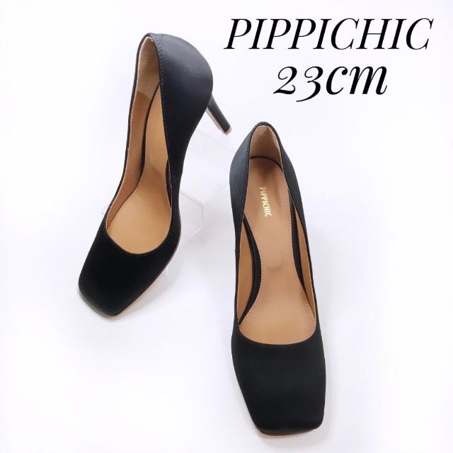 極美品❤️】PIPPICHIC ピッピシック パンプス 23cm 黒 生地 靴