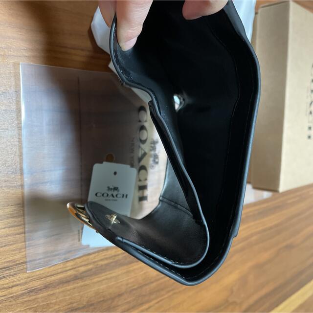 COACH(コーチ)のcoach/三つ折り財布ブラック×シグネチャー レディースのファッション小物(財布)の商品写真