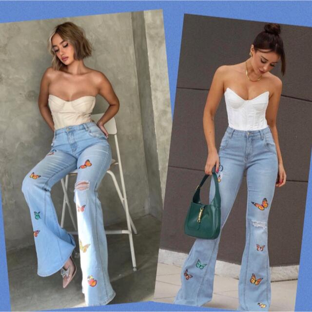 ANAP Latina(アナップラティーナ)のFashion nova♥バタフライ♥フレアパンツ レディースのパンツ(デニム/ジーンズ)の商品写真