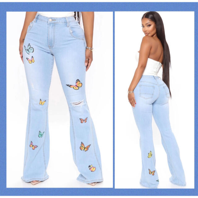 ANAP Latina(アナップラティーナ)のFashion nova♥バタフライ♥フレアパンツ レディースのパンツ(デニム/ジーンズ)の商品写真