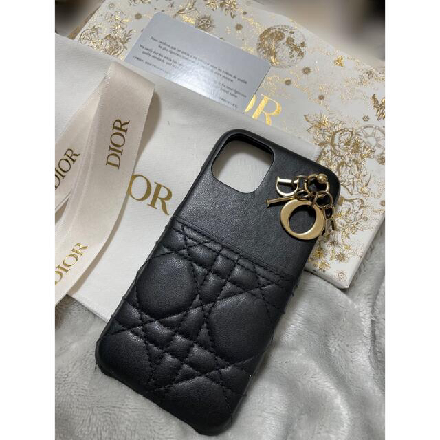 LADYDIOR iPhone11proケース ブラック  Dior ディオールスマホアクセサリー