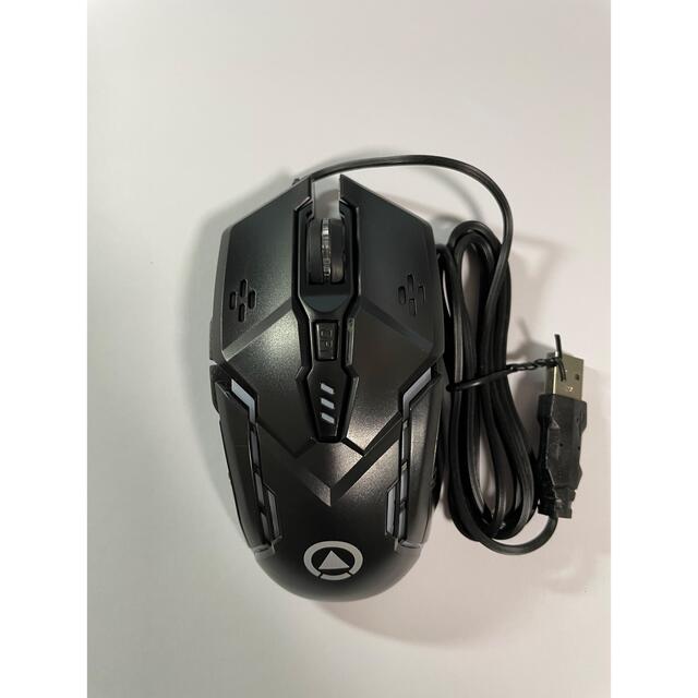 ゲーミングマウス  ブラック　黒  有線 発光 6ボタン パソコン スマホ/家電/カメラのPC/タブレット(PC周辺機器)の商品写真