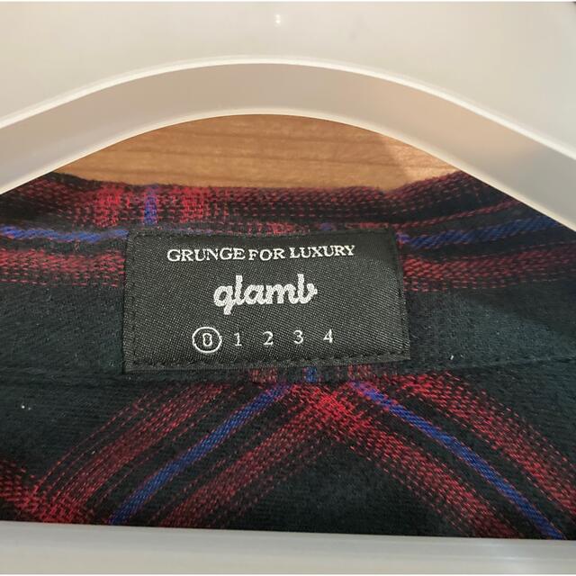 glamb(グラム)のgramb ペイントチェックシャツ Sサイズ レッド メンズのトップス(シャツ)の商品写真