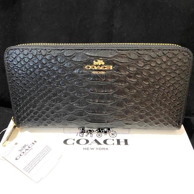 COACH(コーチ)のプレゼントにも❤️コーチ ラウンドジップ 長財布 エンボスドスネーク メンズのファッション小物(長財布)の商品写真