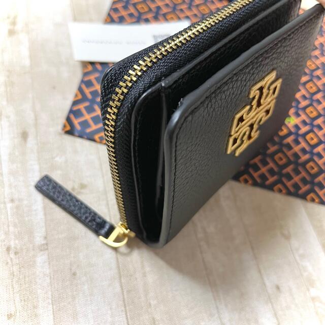 トリーバーチ ブラック ゴールド ロゴ ミニ財布 二つ折り財布 財布 新品未使用