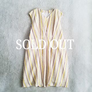 [silplaire] multi stripe one-piece(ひざ丈ワンピース)