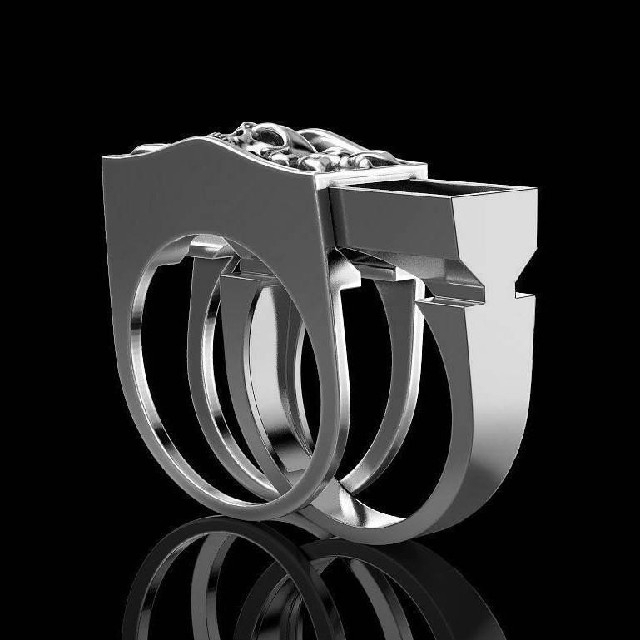 【SALE】リング　メンズ　指輪　シルバー　骸骨　スカル　骸骨　20号 レディースのアクセサリー(リング(指輪))の商品写真