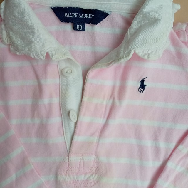 POLO RALPH LAUREN(ポロラルフローレン)の女児　最終値下げ　ワンピース　カットソー　80ｃｍ　ポロ　ラルフローレン キッズ/ベビー/マタニティのベビー服(~85cm)(ワンピース)の商品写真