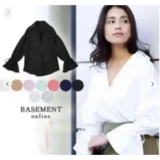 ベースメント(BASEMENT)のベースメントオンライン　キャンディスリーブ　ブラウス　ホワイト(シャツ/ブラウス(長袖/七分))