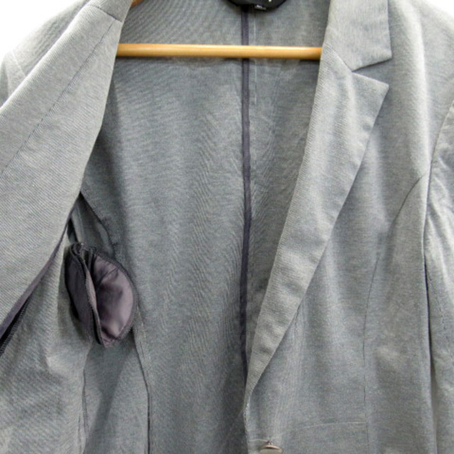 INDIVI(インディヴィ)のインディヴィ テーラードジャケット ミドル丈 七分袖 ストライプ柄 41 グレー レディースのジャケット/アウター(その他)の商品写真