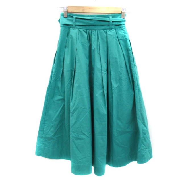 31 Sons de mode(トランテアンソンドゥモード)のトランテアン ソン ドゥ モード フレアスカート ギャザースカート グリーン レディースのスカート(ひざ丈スカート)の商品写真