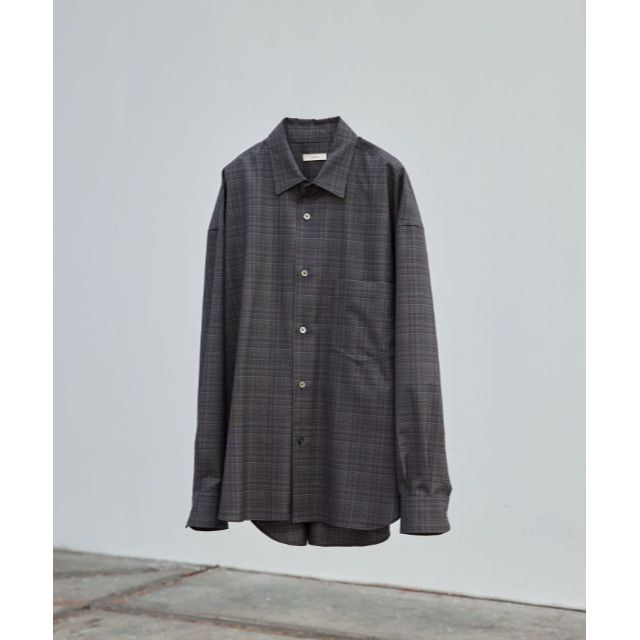 LIDNMリドム　Super130s CHECK SHIRT　ウールシャツ