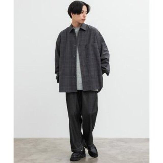 LIDNMリドム　Super130s CHECK SHIRT　ウールシャツ