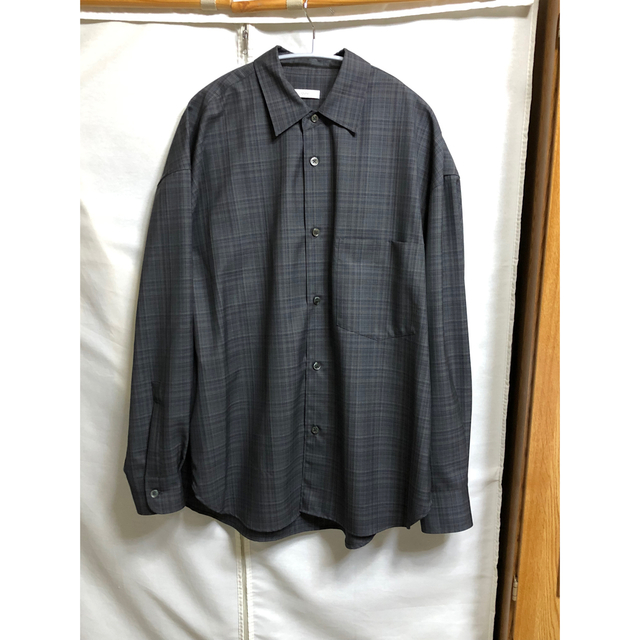 LIDNMリドム　Super130s CHECK SHIRT　ウールシャツ メンズのトップス(シャツ)の商品写真