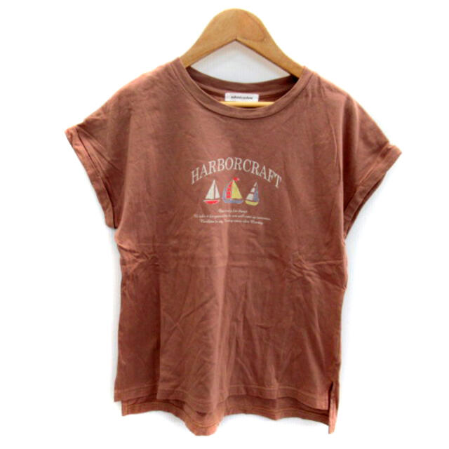 NICE CLAUP(ナイスクラップ)のナイスクラップ natural couture Tシャツ カットソー 半袖 茶 レディースのトップス(Tシャツ(半袖/袖なし))の商品写真