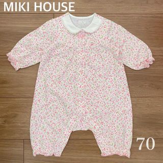 ミキハウス(mikihouse)のミキハウス 長袖 ロンパース カバーオール 花柄 70(カバーオール)