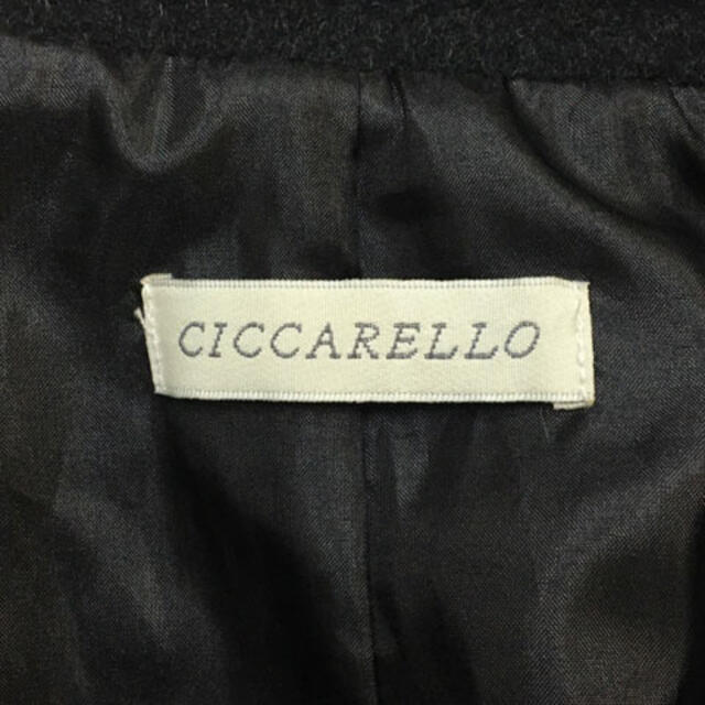 other(アザー)のシカレロ コート ステンカラー ロング 刺繍 比翼仕立て ウール M 黒 白 レディースのジャケット/アウター(その他)の商品写真